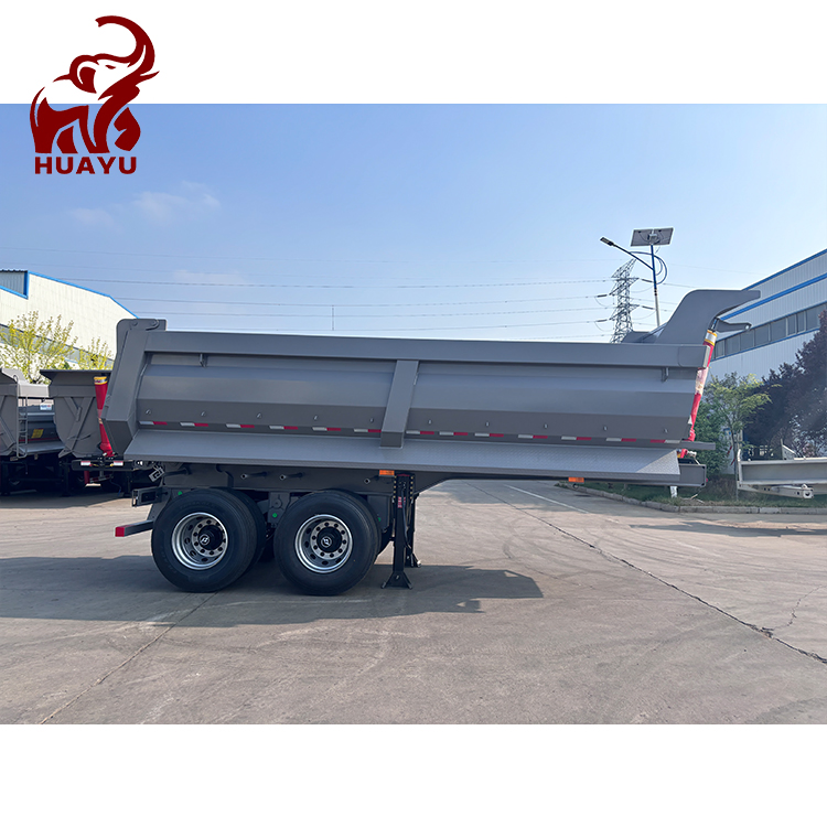 High Quality 2 Axle 40 Ton 8 Wheels U-Shape Side Tipping Dump Semi Trailer Transport Sand Tipper Dump Semi Truck Trailer