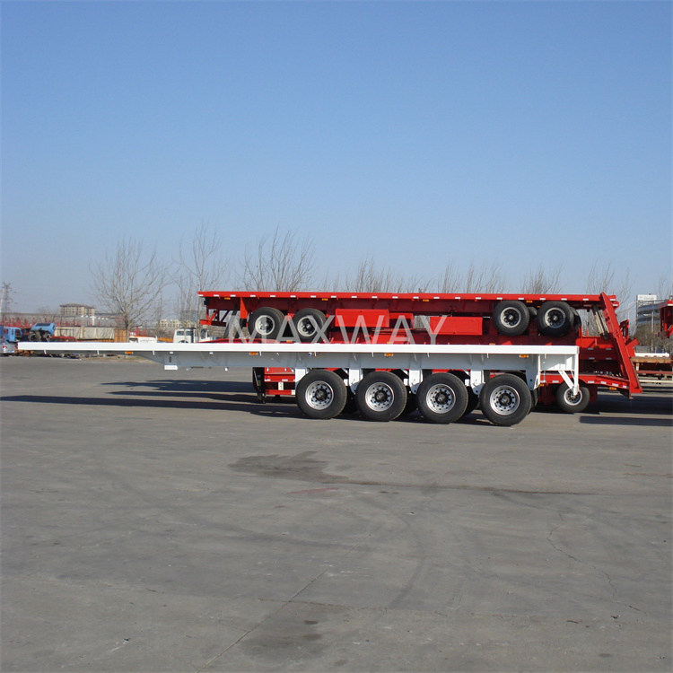 3 Axle Flatbed Platform Container Carrier Semi Trailer Truck