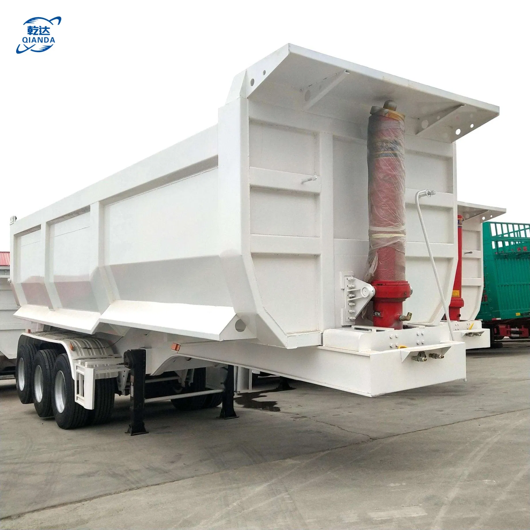 Chinamost Popular Side Tipper / Rear Dumper Semi Trailer 3 Axles Used Dump Trailer