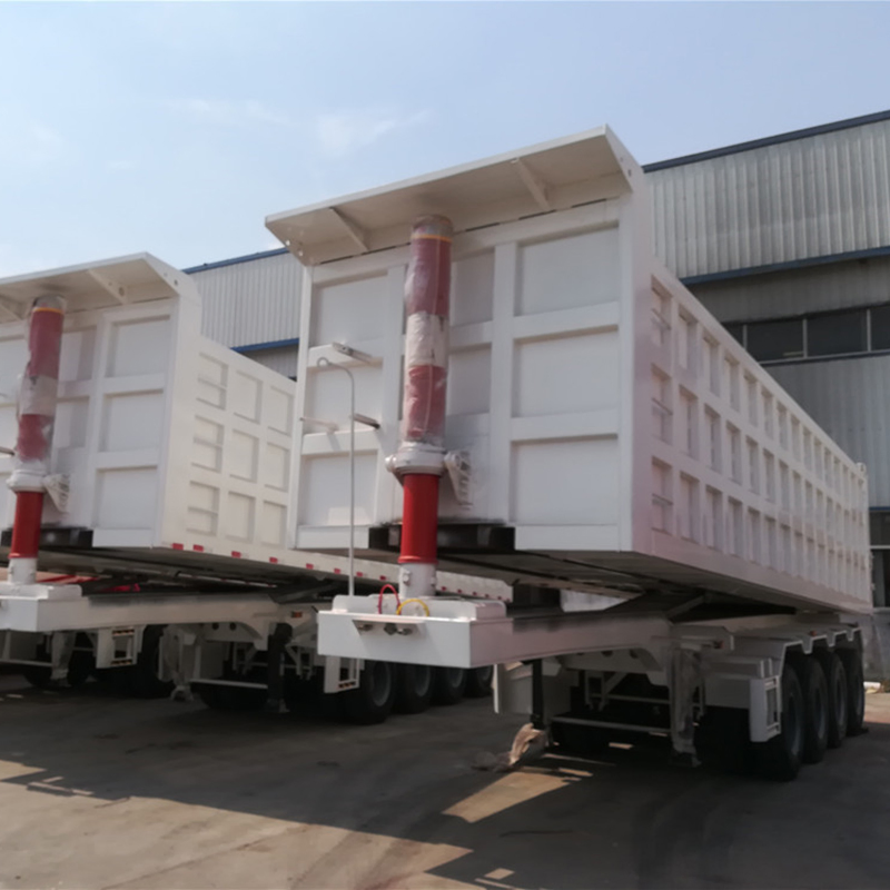 Side Roll off 4 Axles Hydraulic Tipper Dump Dumper Tipping Semi Trailer
