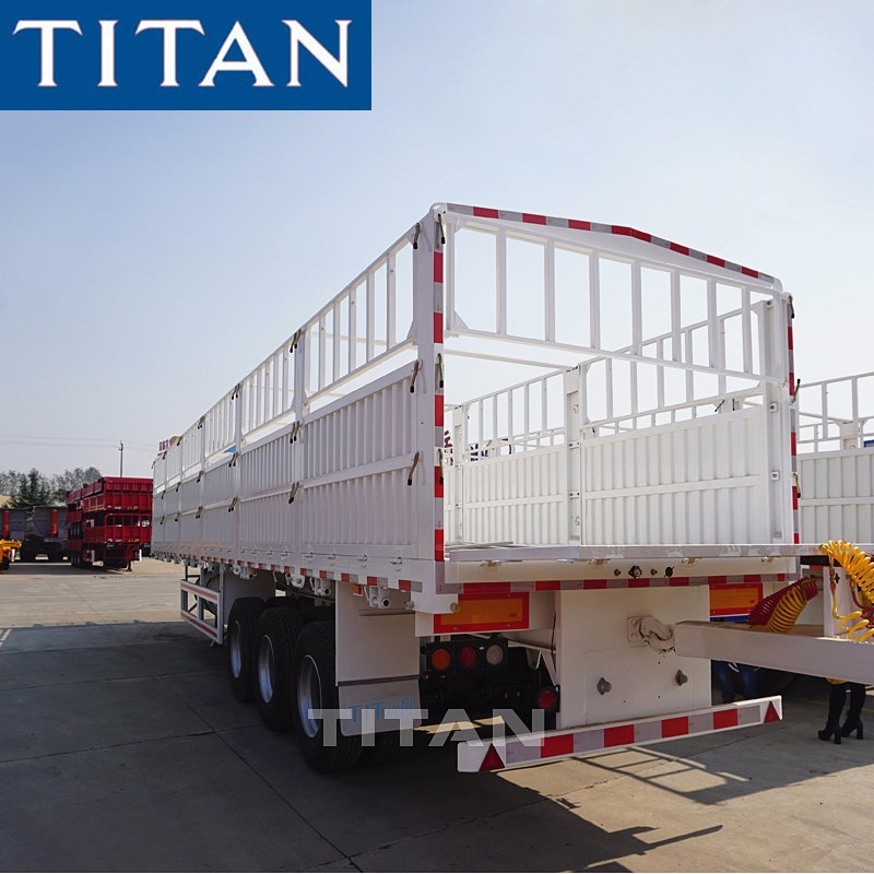 Titan 50 Tons 3 Axles Fence Cargo Livestock Transport Semi Trailer for Sale