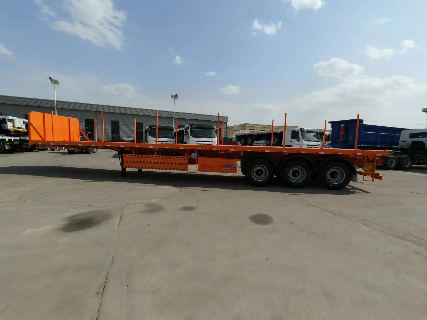 2axles 3axles 4axles Timber Logging Transport Platform Flatbed Flat Bed Side Posts Pipes Semi Trailer