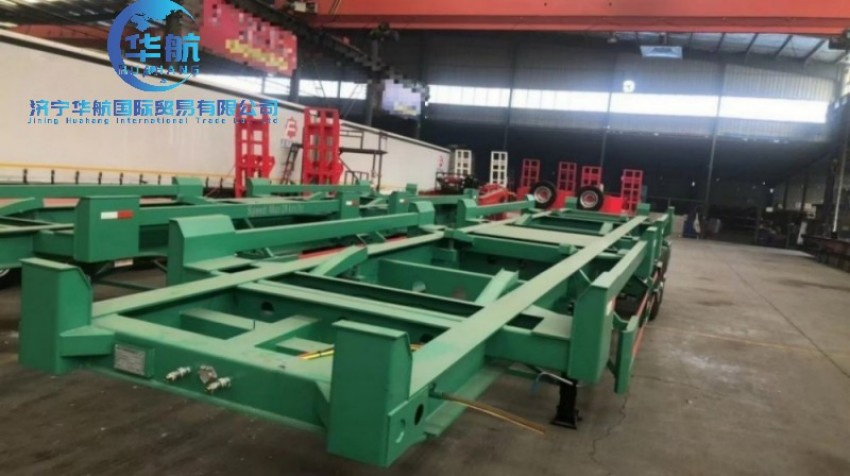Shipping 20FT 40FT Container Trailer New Skeleton Container Truck Trailer 2 Axle Skeletal Steel Chassis Semi Trailer for Sale