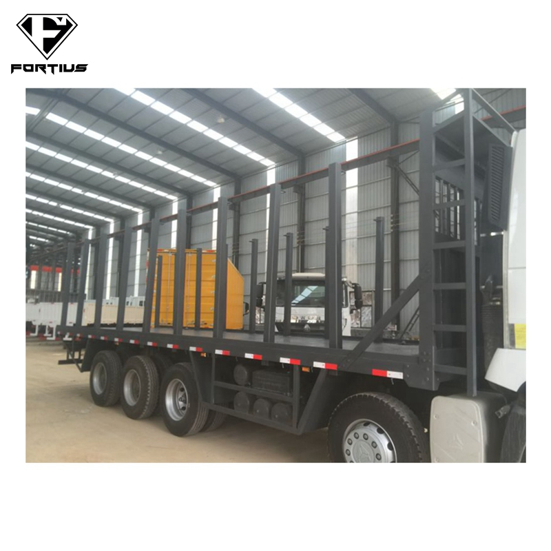 40 Ton 3 Axle Timber Trailer Steel Logging Flatbed Semi Trailer with Twist Lock Log Pillar for Forestry Wood Logs Transport