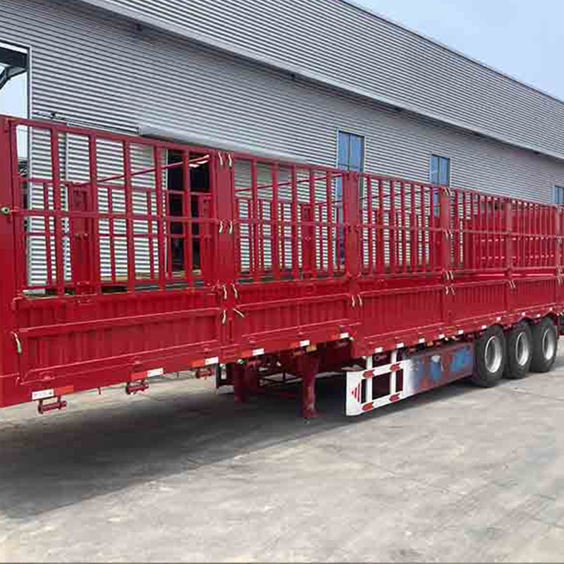 Fence Semi Trailer 3/4 Axle Cargo Extended Flat Bed Fence Side Board Semi Trailer