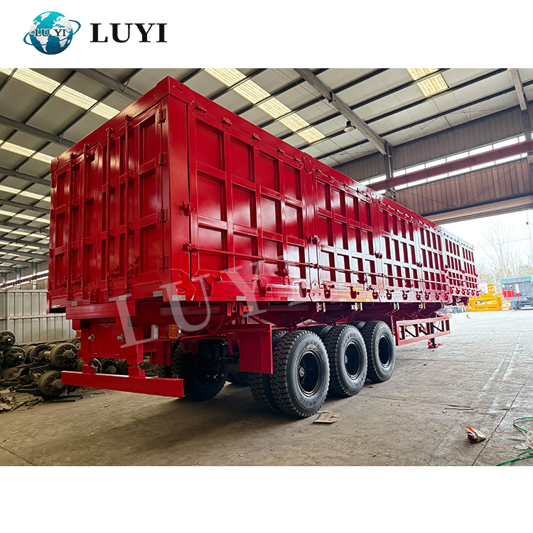 High Quality 60-Ton Luyi 3-Axle Hydraulic Dump Truck/Side Dumper Tipper Semi Trailers 30-50cbm New Steel Material
