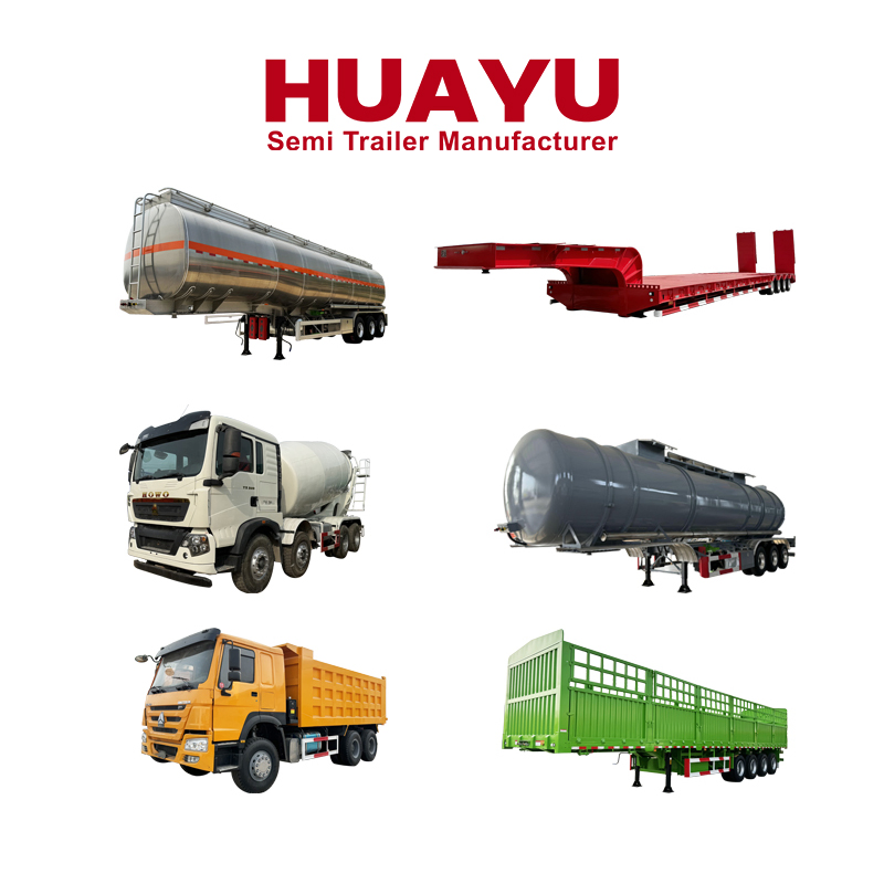 Huayu Fuel Diesel Oil Cement Semi Bulk Tanker Trailer Lowbed Flatbed Trailer