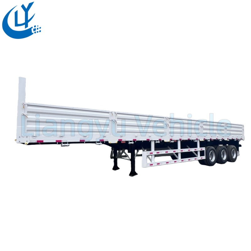 Heavy Duty 60 Tons Sidewall Semi Trailer 50cbm 3 Axles, Fuwa Axle &amp; Reinforced Frame for Mining and Logging Transport