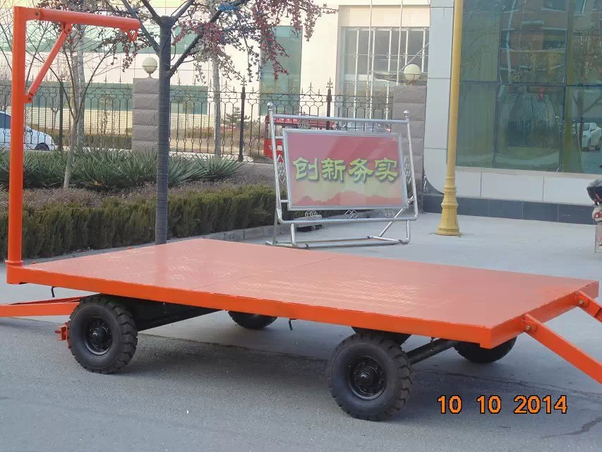 Double Wheels Drop Down Flatbed Semi Trailer Flatbed Trailer with Van Flatbed Semi Trailer