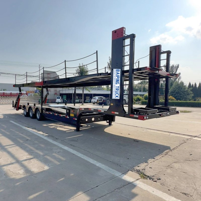 2 Axle Double Deck Steel Auto Transport Semi Trailer for Car Carrier