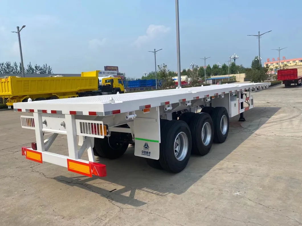 Flatbed Semi Trailer Side View