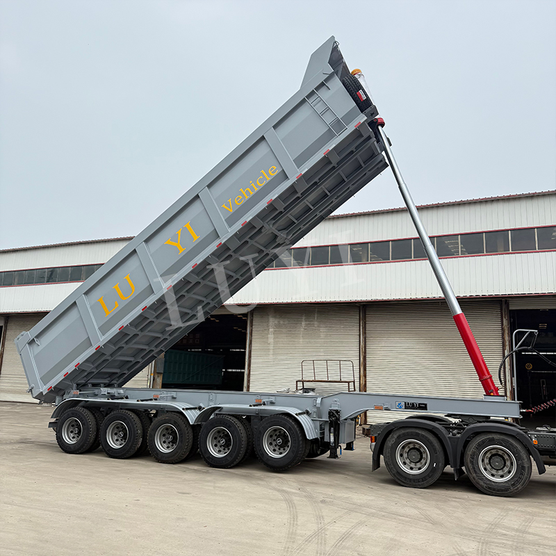 Factory Direct Sale Luyi Vehicle Semi-Trailer Bulk Packaging Shipping Hydraulic Dump Tipper Trailer