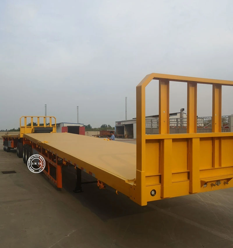 New 40FT Flat Bed Container Transport Truck Trailer 40 Feet 3 Axle Flatbed Semi Trailer for Sale
