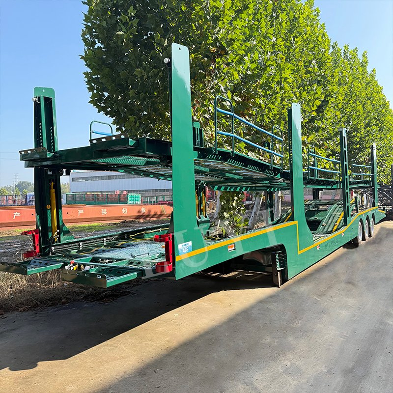 3-Axle Double Deck Car Carrier Semi-Trailer 2 Floors Enclosed Transporter 40 Ton 6 10 12 15 Car Transport Car Trailer