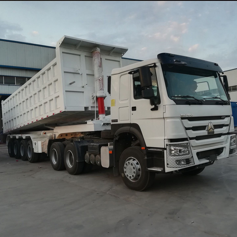 Side Roll off 4 Axles Hydraulic Tipper Dump Dumper Tipping Semi Trailer