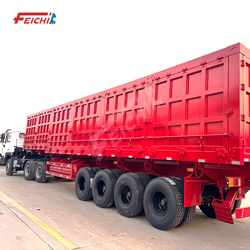 Feichi Series 4-Axle High-Capacity Side Board Semi-Trailer - Efficient &amp; Practical Best-Selling Model for Bulk Cargo &amp; Grain Transportation