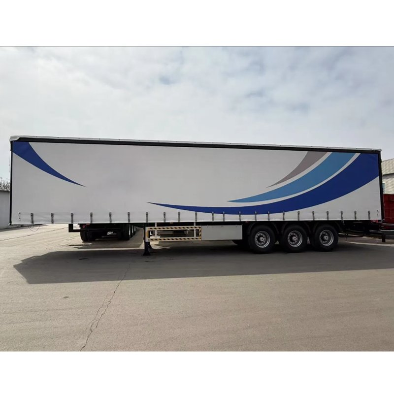 Super Sale Van Box Body Semi Truck Towing Curtain Side Tarpaulin Trailer 3 Axles Van Body Truck Semi Towing PVC Material Curtain Trailer