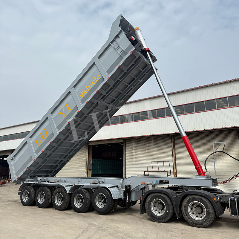 Factory Direct Sale Luyi Vehicle Semi-Trailer Bulk Packaging Shipping Hydraulic Dump Tipper Trailer