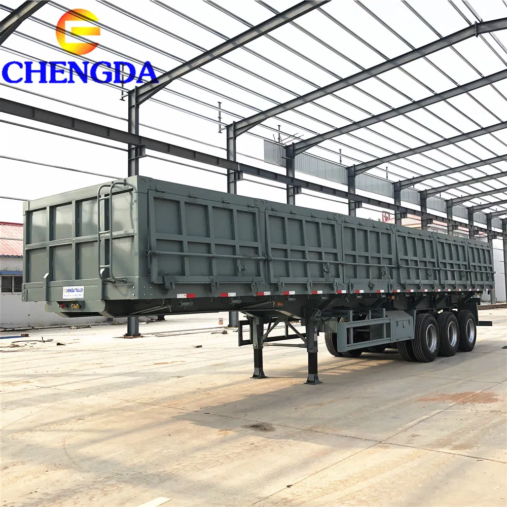 3axle 40ton 50ton Fence Semi Cargo Trailer Side Wall Trailers