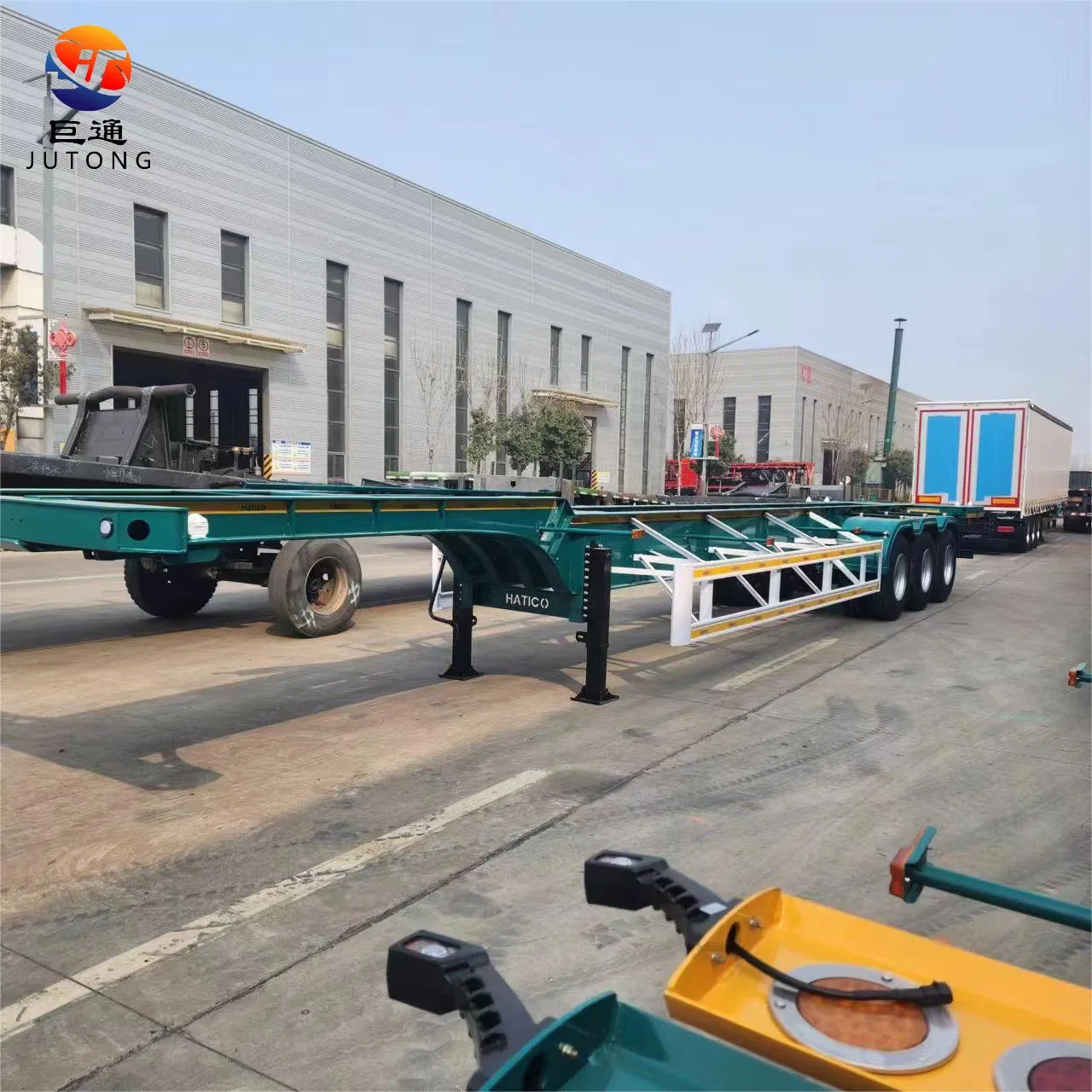 Cheap Skeleton Semi Trailer 20FT 40FT Container Trailer Lightweight Steel Chassis Frame Skeleton Semi-Trailer