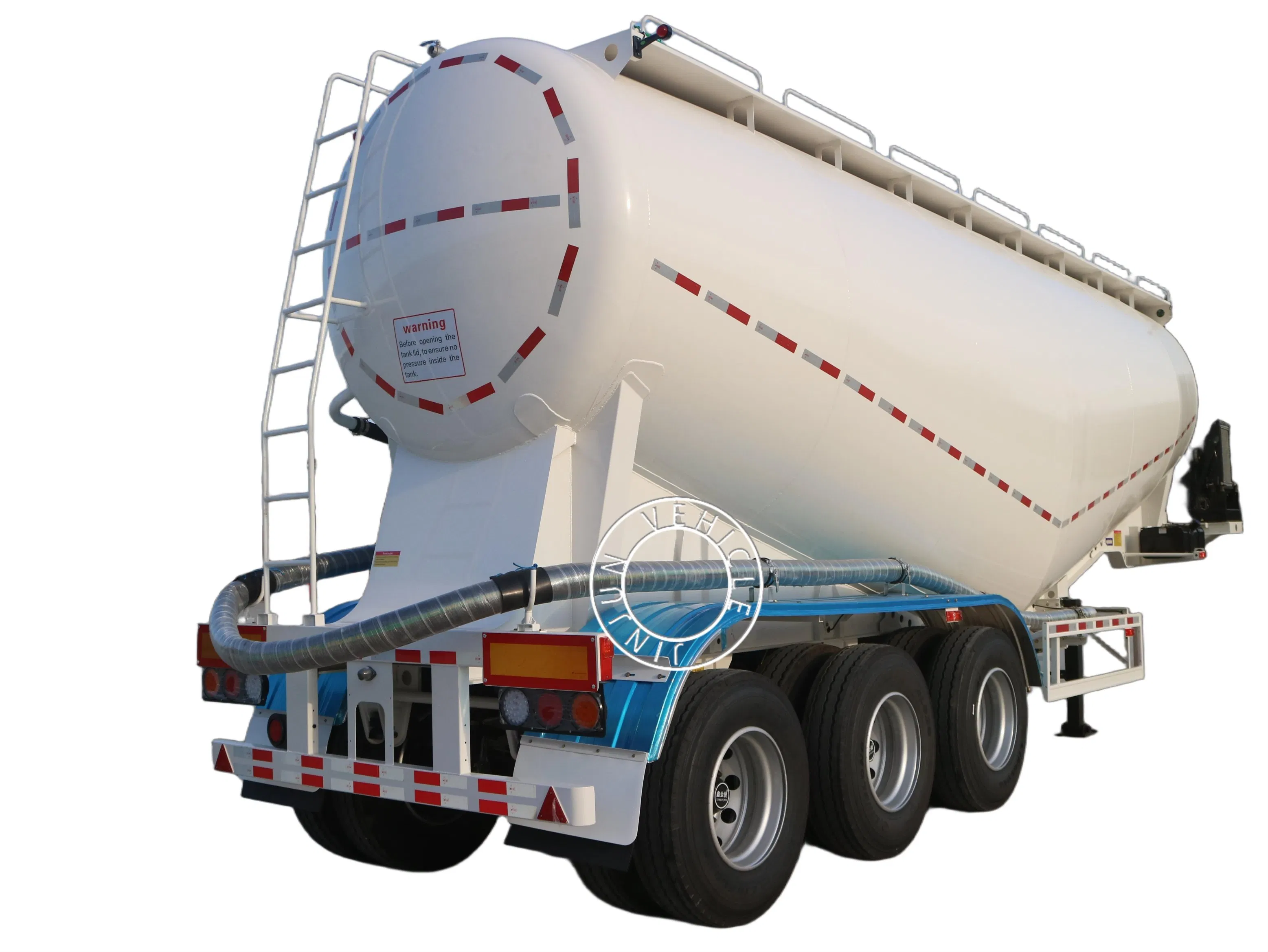 3 Axles 45 Cbm Bottom Steel Aluminum V Shape Dry Bulk Cement Powder Tanker Semi Trailer
