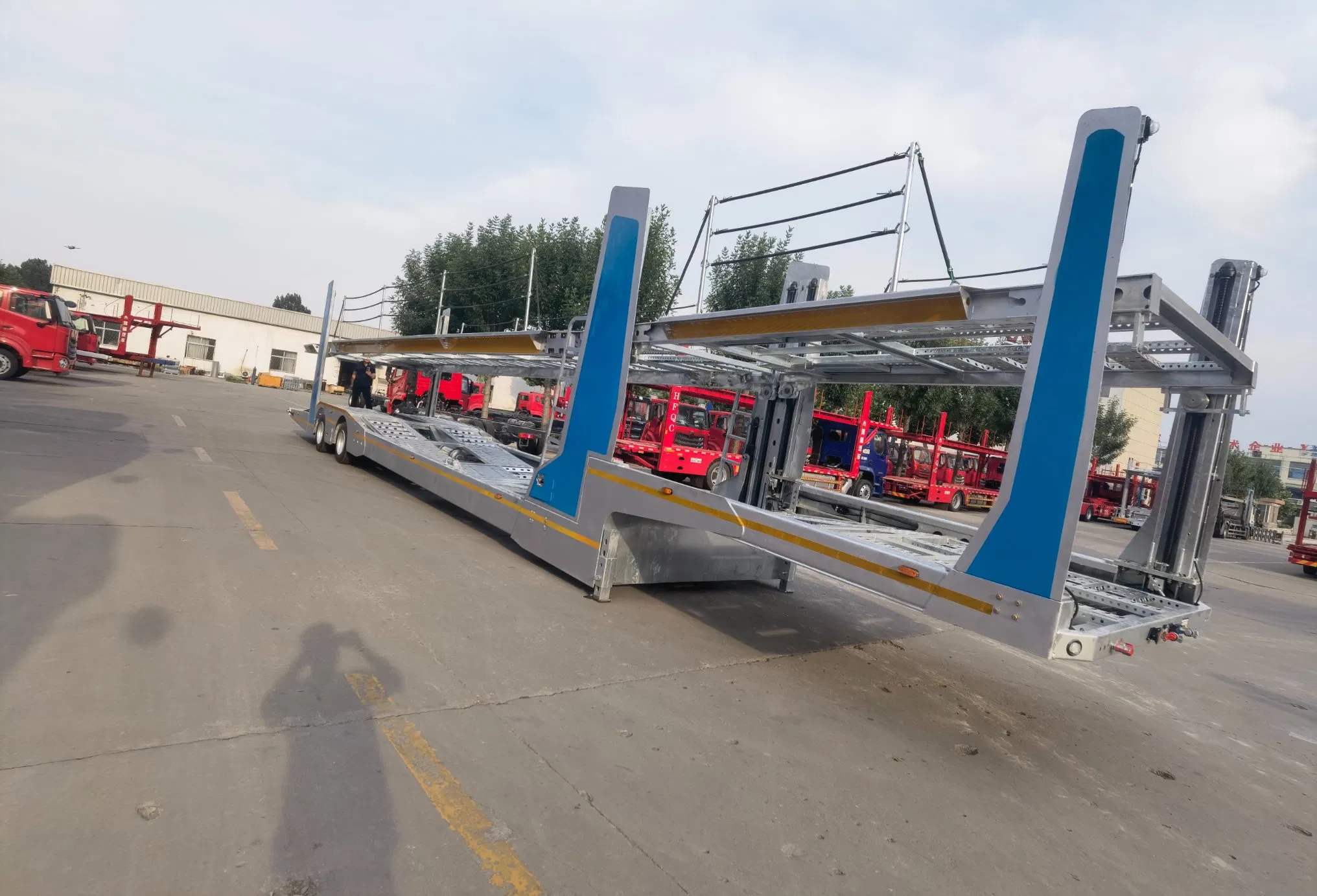 Galvanized Screw Lift Vehicle Hauler Semi-Trailer (8 Cars) - Saf/BPW Axles, Professional Factory-Made