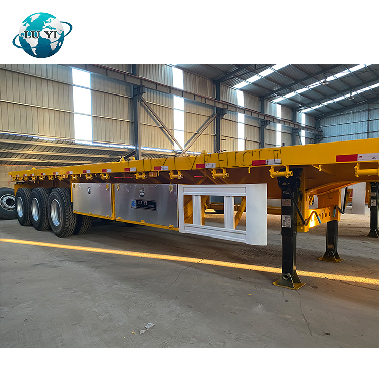Factory Direct Sales Low Gravity Heavy Duty Goods Machinery Container Timber Logging Transport Steel Hopper/Bin Bulk Hopper Flatbed Semi-Trailer Platform