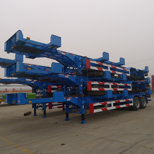 Heavy-Duty Low Bed Skeletal Container Carrier Semi Trailer