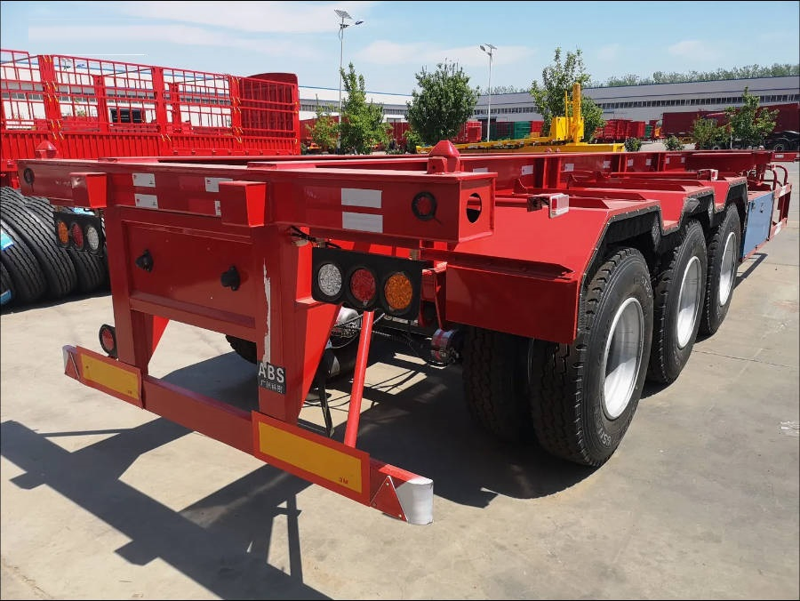 ABS Anti-Lock Braking System Skeleton Semitrailer for Container Transport 45 20 40 FT Container Trailer Heavy-Duty Low Bed Trailer with Anti-Lock Braking System