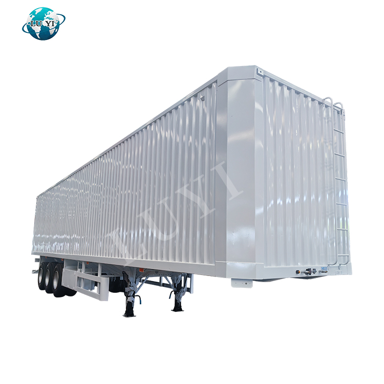 3 Axle Box Van Cargo Transport Durable Side Curtain Semi Trailer for Cargo Protection