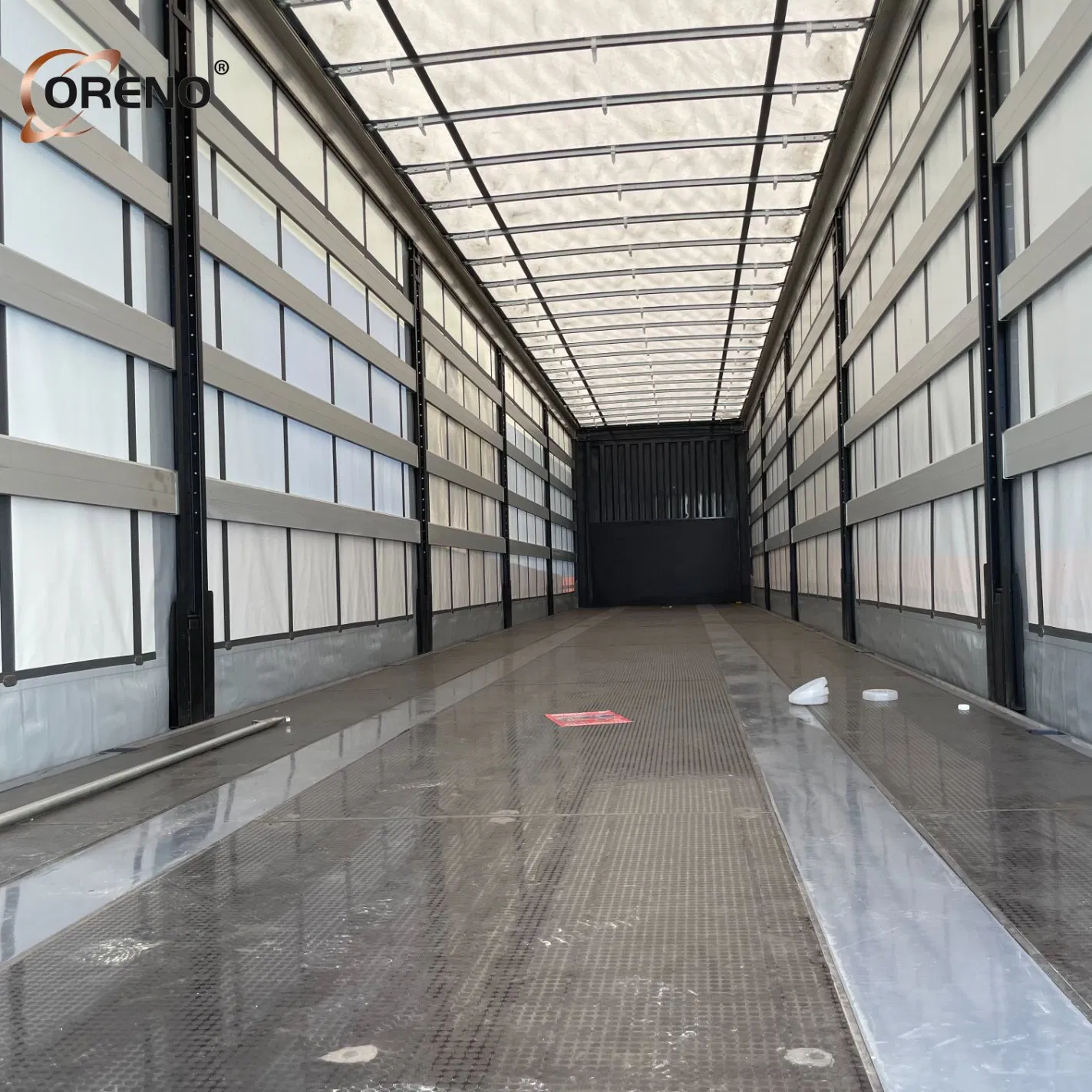 3 Axle 16m 13m 60 Tons Cargo Transport Trailer Dry Van Box Side Curtain Semi Trailer in Russia