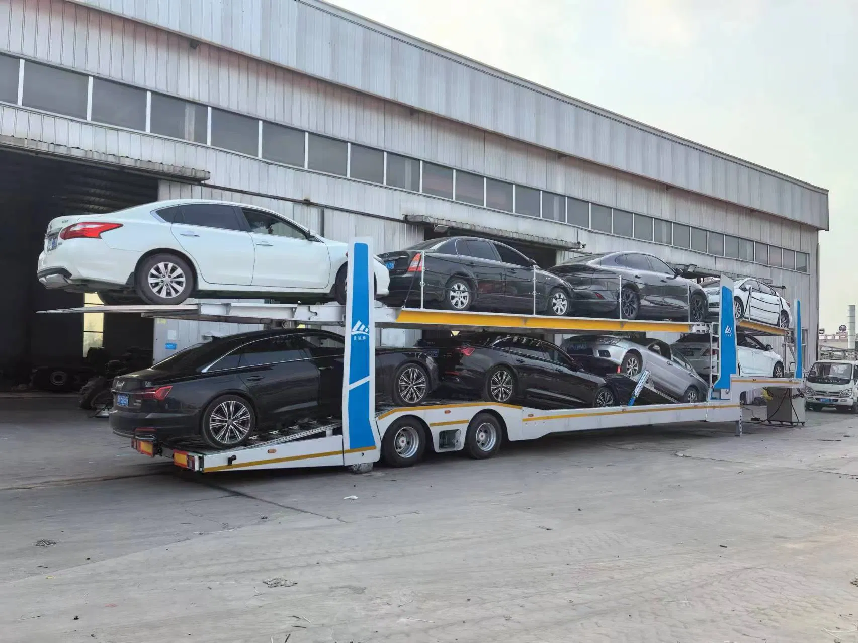 Galvanized Screw Lift Vehicle Hauler Semi-Trailer (8 Cars) - Saf/BPW Axles, Professional Factory-Made