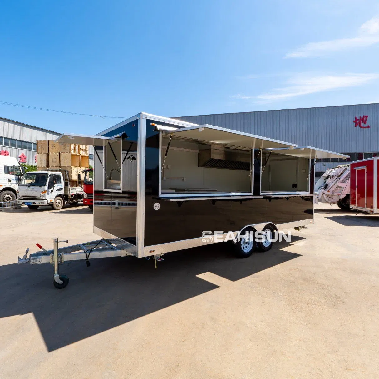 Custom Street Portable Towable Mobile Container BBQ Restaurant Bar Concession Food Truck Vending Cart Outdoor Pizza Fast Food Trailer with Full Kitchen for Sale