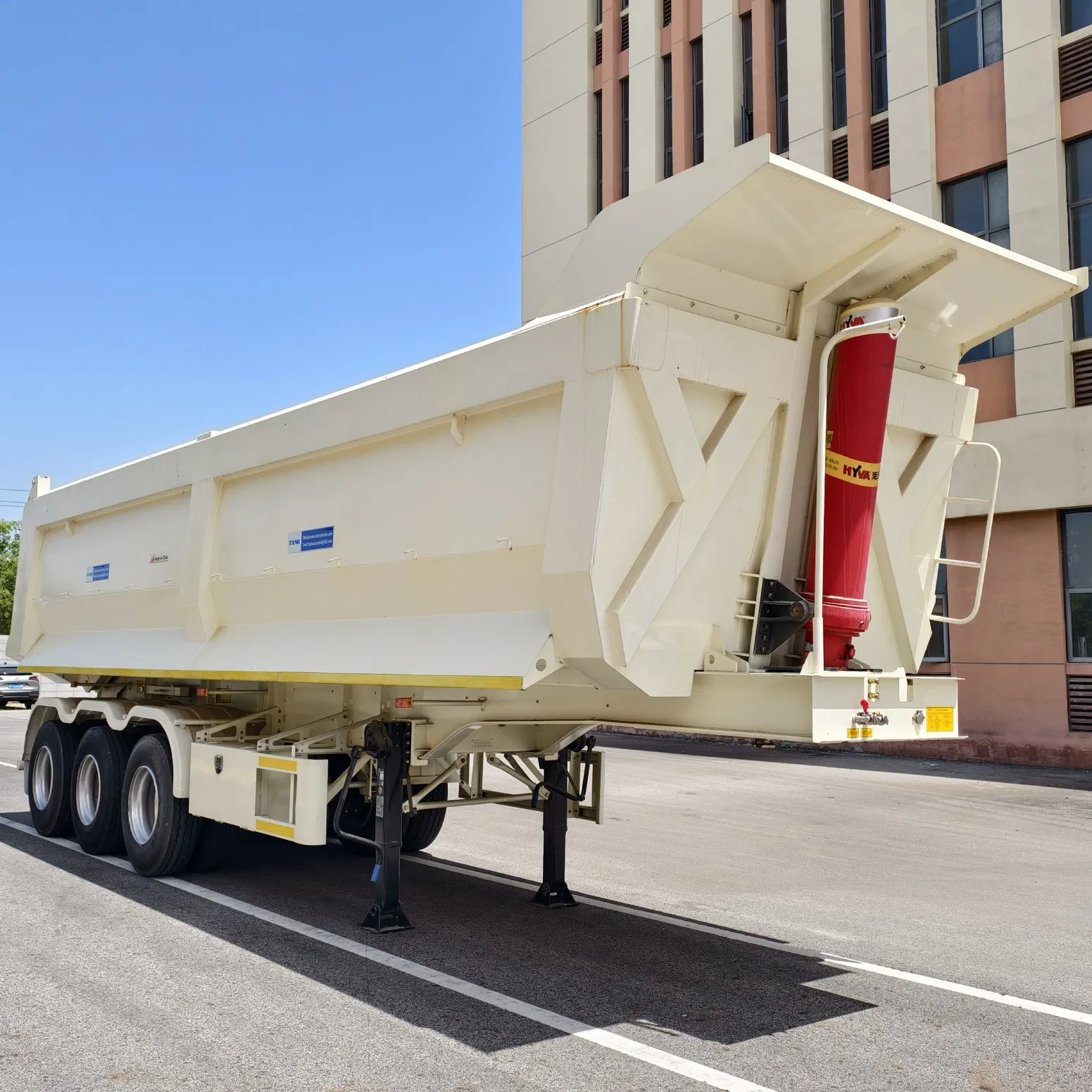 3/4 Axle 60ton Mini Hydraulic Rear Tipping/Tipper End Dump Self Loading Tipping Box Coal Semi Truck Trailer Side for Sand Transport