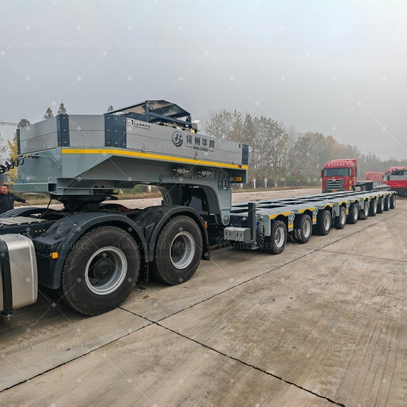 Heavy Load Gooseneck Lowbed / Flatbed Truck Semi Trailer Multi Axis Hydraulic Modular Trailer for Complex Logistics Projects