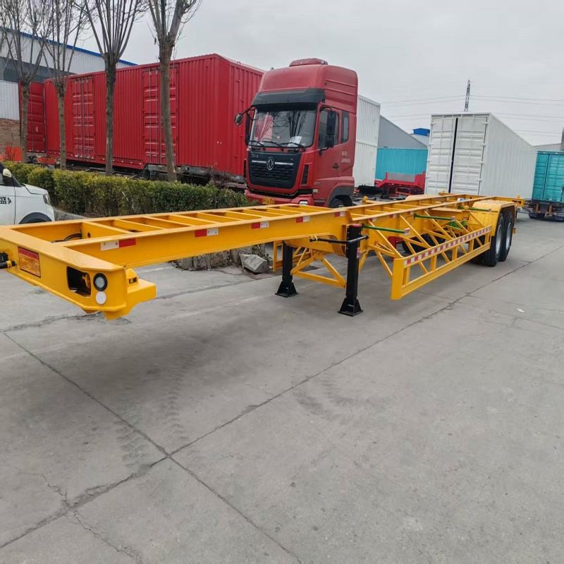 3 /4 Axle 20FT 40FT ABS Anti-Lock Braking System Skeleton Semi Trailer