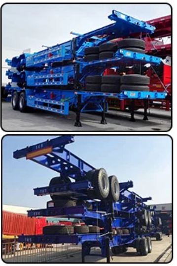 20 FT to 40 FT Extendable Sliding Skeletal Container Chassis Steel Customized Truck Trailers Skeleton Semi Trailer