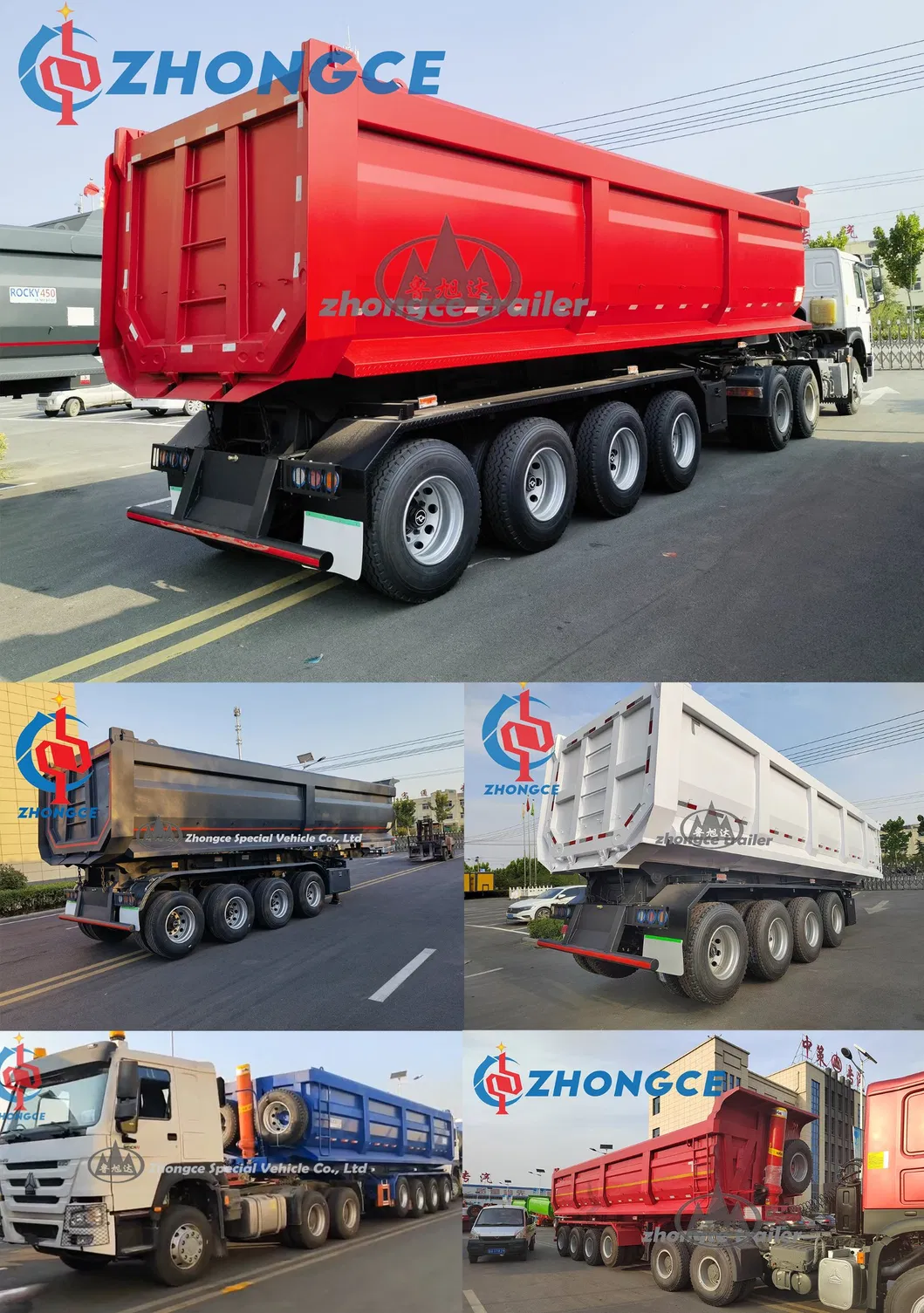 Heavy Duty Hydraulic 4 Axles Tipper Dump Semi Trailer