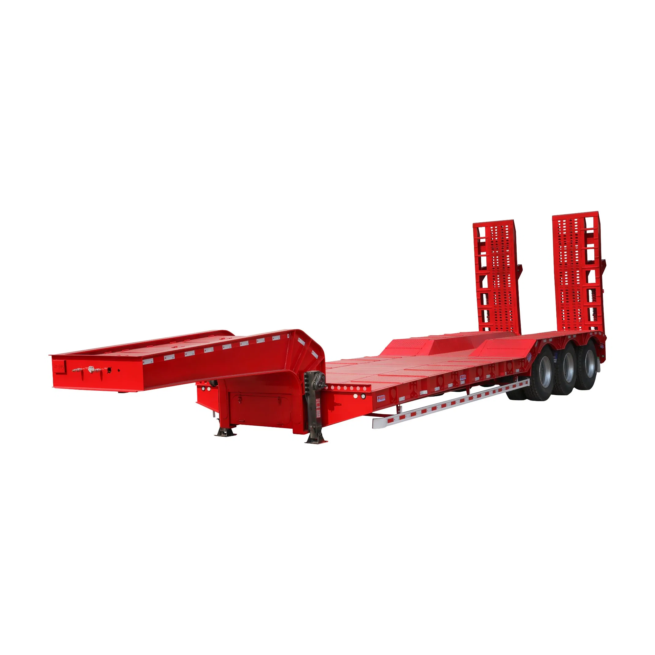 3/4/5 Axle 60-80ton Heavy-Duty Gooseneck Low Bed Semi Trailer with Hydraulic Ladder