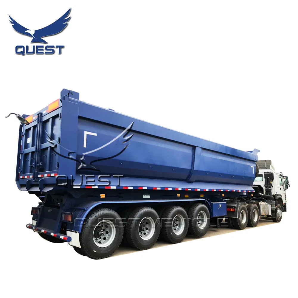 Durable Aggregate 45cbm 80 Tons Dump Tipper Truck Semi Trailer with 4 Axles