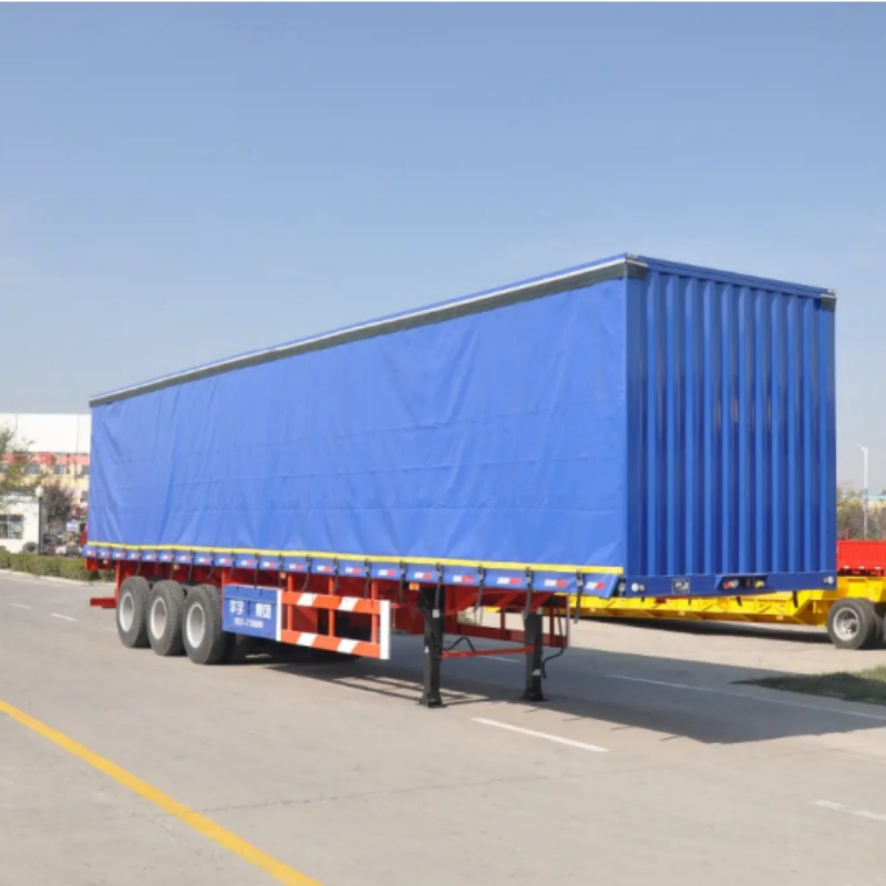 2 3 4 Axle Curtain Side Box Van Type 45FT Cargo Transport PVC Tarpaulin Sliding Cargo Truck Semi Trailer with Air Suspension Low Price