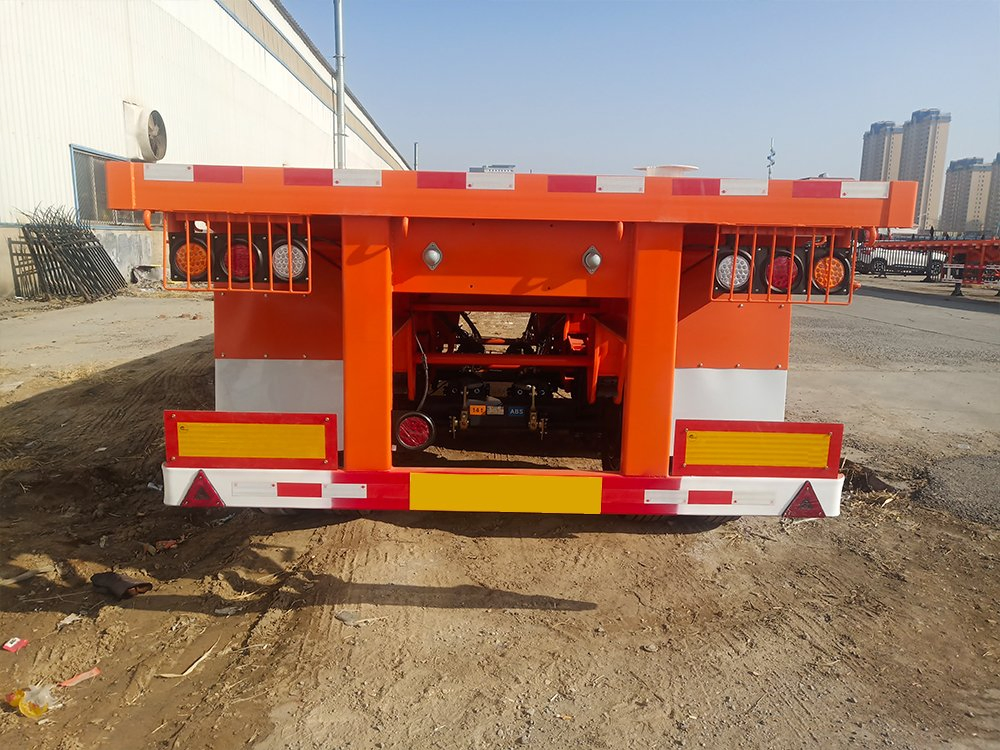 Best Price High Strength 2 Axles 40FT Container Aluminum Lifting Type Twist Locks Flatbed Decking Platform Board Flat Bed Semi Trailer