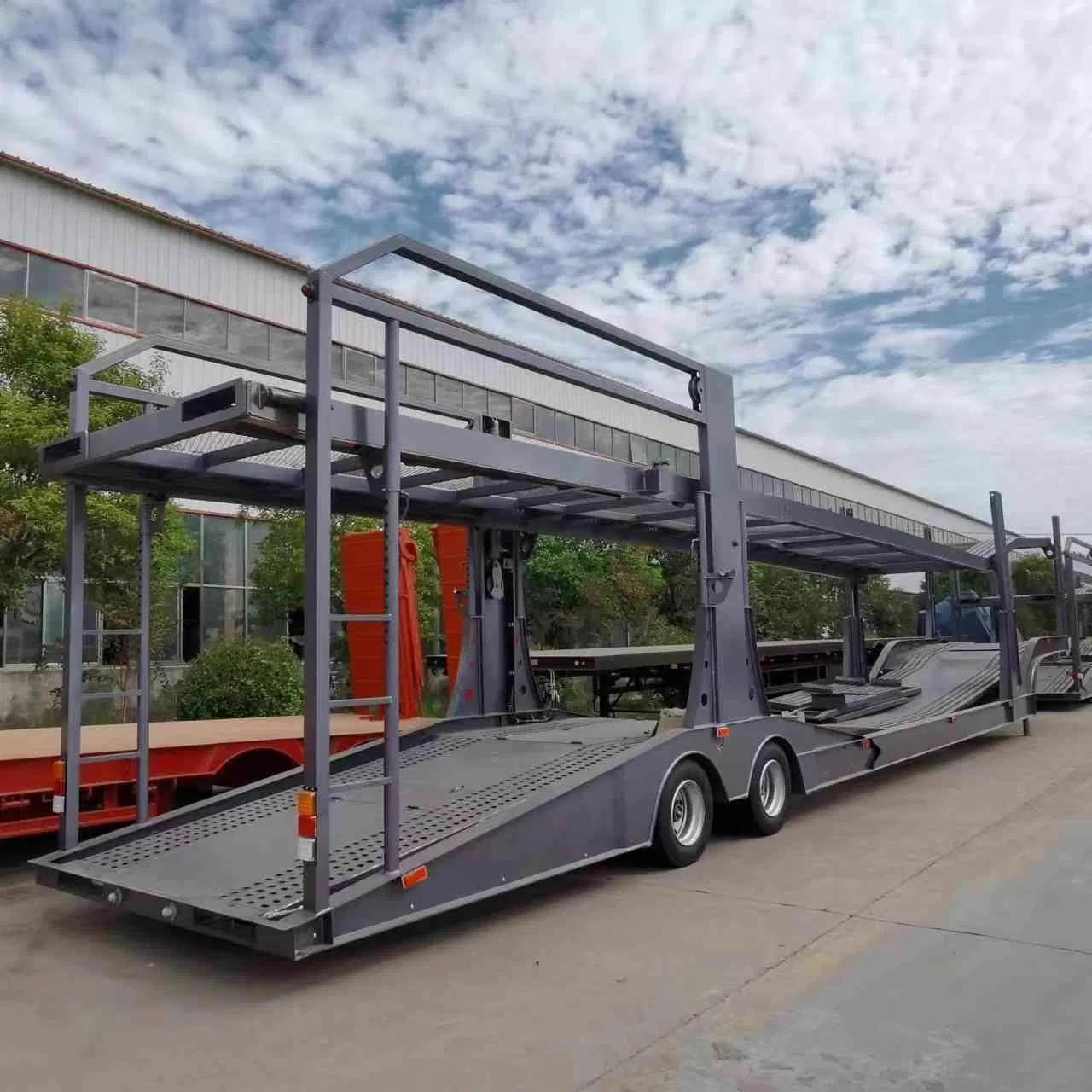 24V Electric Pump System Two-Axle Car Trailer Car Carrier Semi Trailer