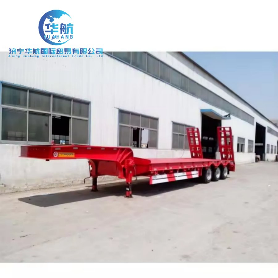 Australian Extendable Hydraulic Style Tri-Axles 50tons 4/5 Axle Axis Excavator Transport Gooseneck Hydraulic Lowbed Low Bed Loader Semi Truck Trailer
