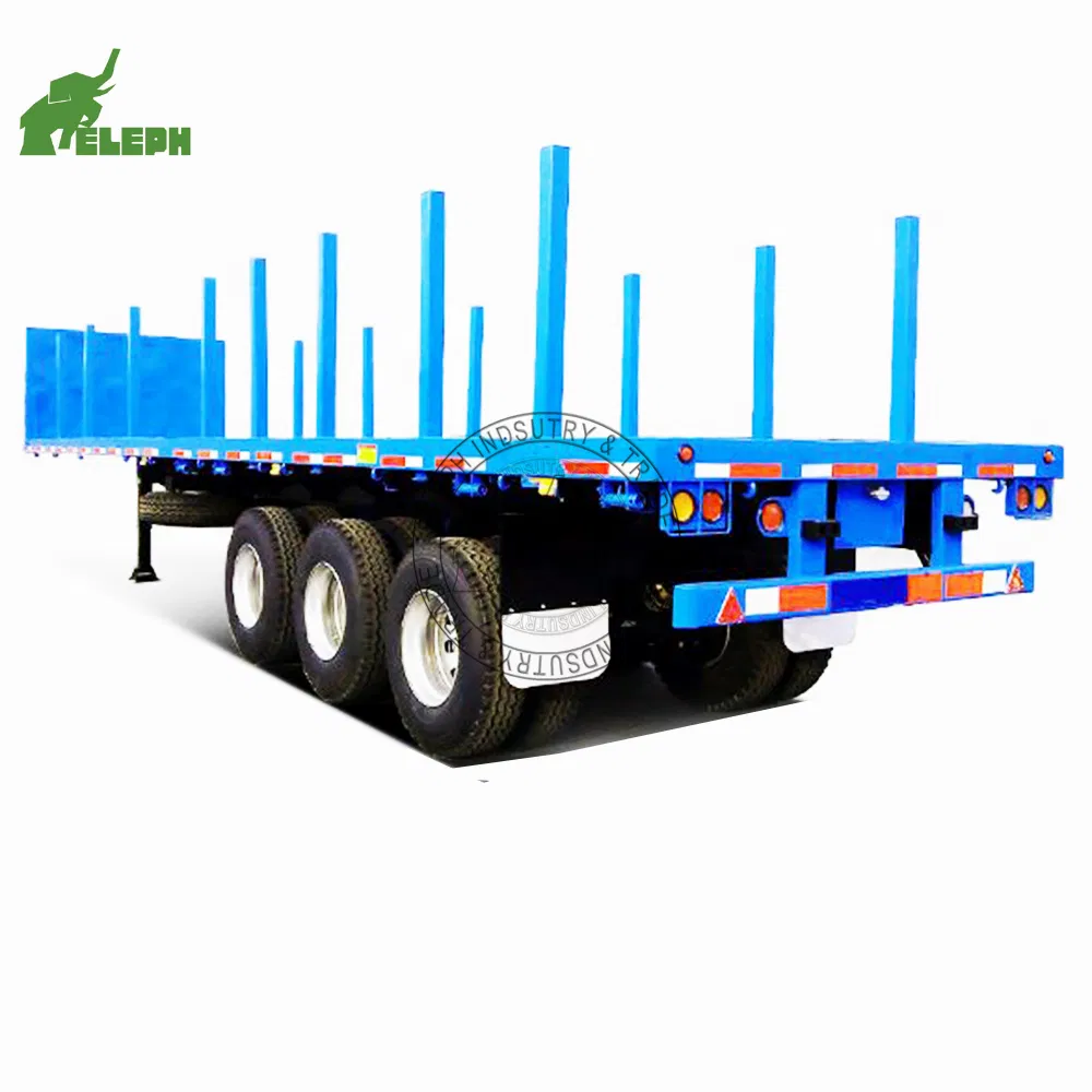 3/4 Axle Semi Trailer Flatbed Logging Truck Semi Trailer