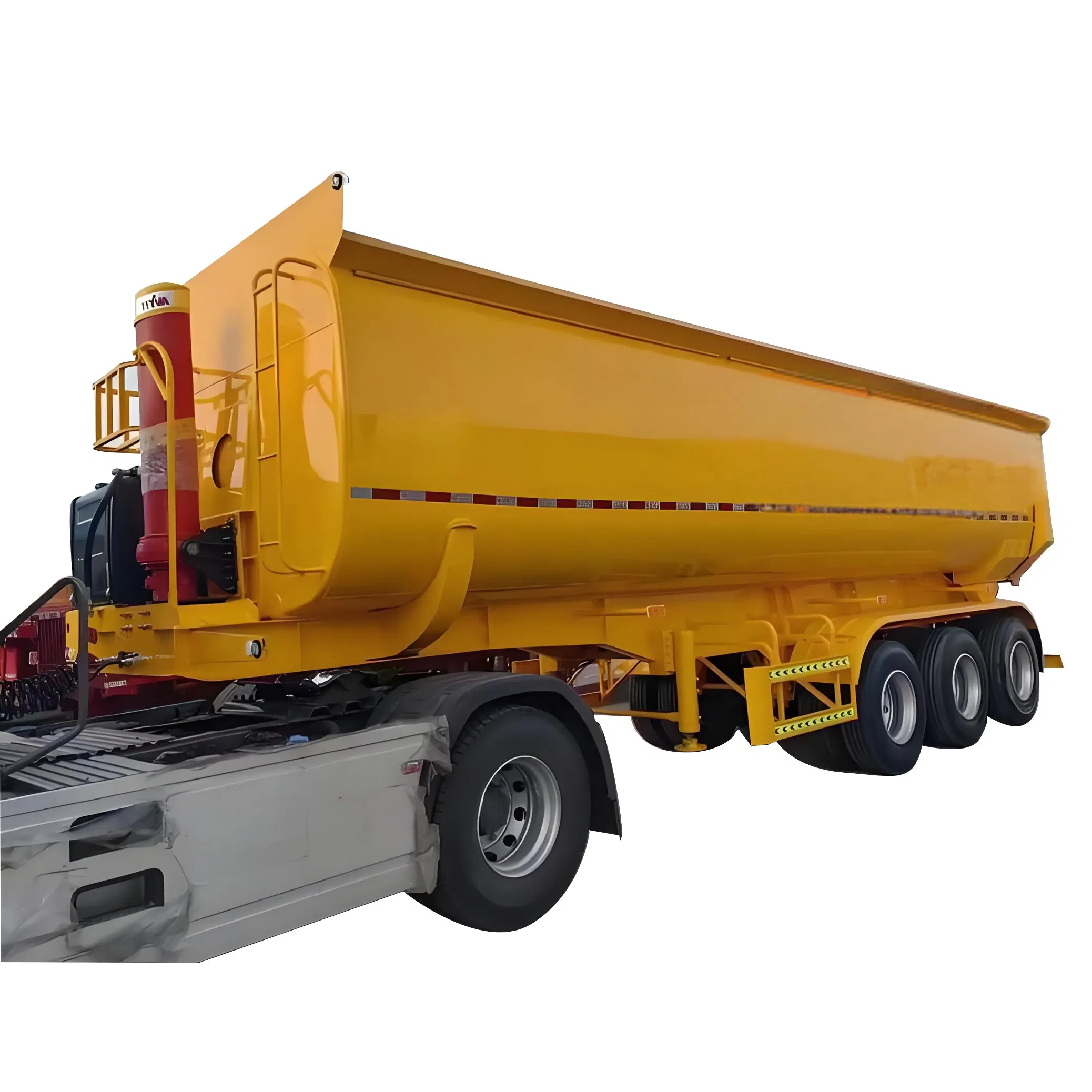 Customized 3/4 Axle 60ton Mini Hydraulic End Dump Self Loading Tipping Box Semi Truck Trailer Side for Coal Sand Transport