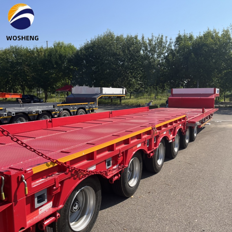 Exporting Type 3 Axle 4 Axle 5 Axle 6axle 7axle 8axle Capacity 30-150tons Truck Trailer Low Bed Lowboy Semi Trailer for Heavy Duty Equipment