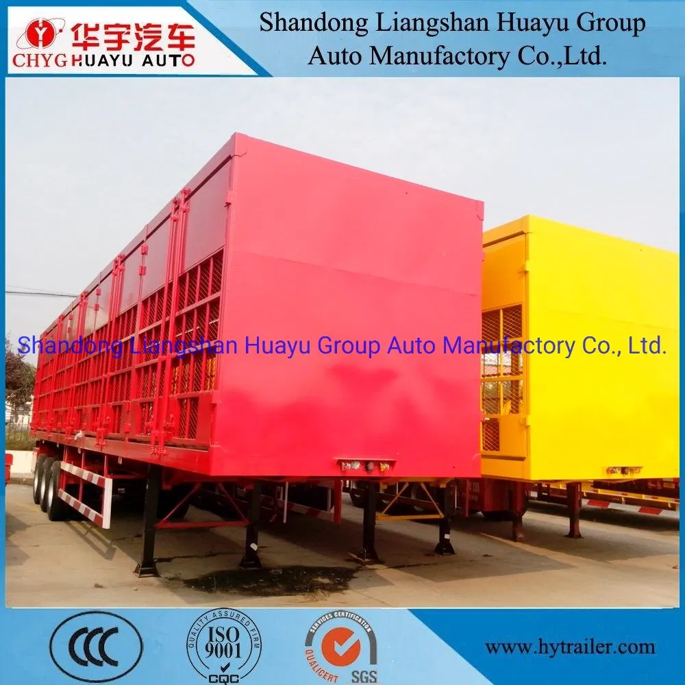 Three Axle 50 Ton Van/Box/Side Wall/Fence/Stake Truck Semi Trailer for Animal/Livestock/Beer Transport