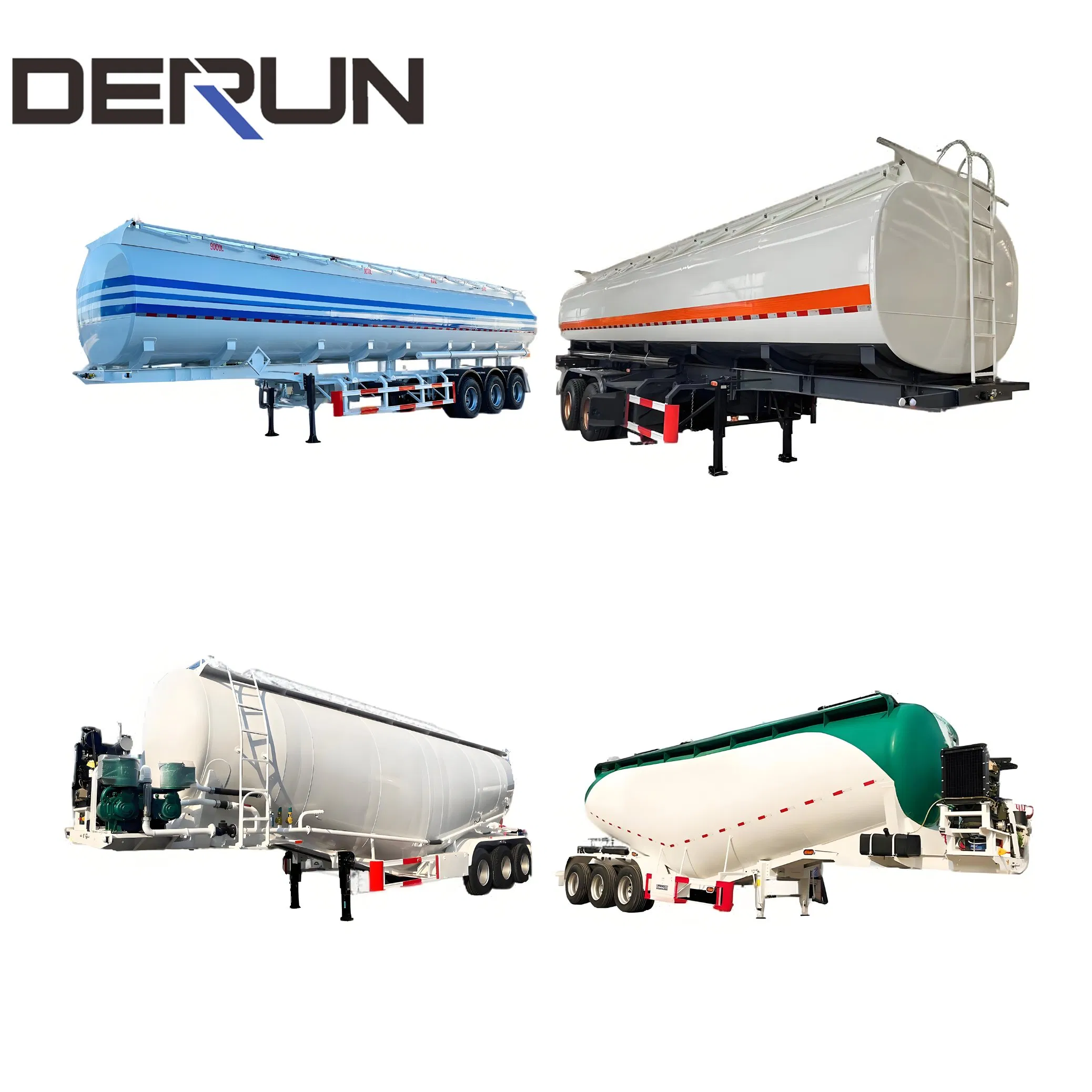3axles 36000L/40000L/45000L Fuel/Diesel/Crude Oil/Petrol/Gasoline/Milk Tanker 35/40/45cbm Bulk Cement/Dry Ash/Powder/Flour/Silo Tank Semi Truck Trailer Price