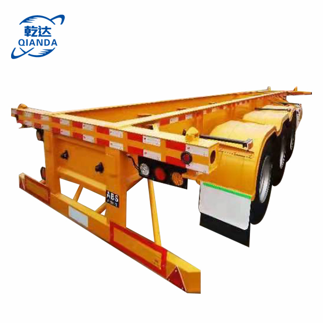 Selling All-New Frame Flat Container Transport Semi Trailer 3 Axle Skeleton for Sale in Africa